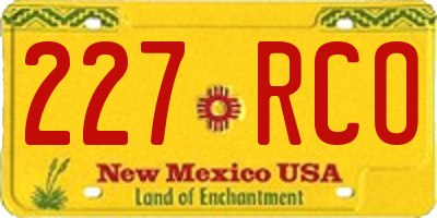 NM license plate 227RCO