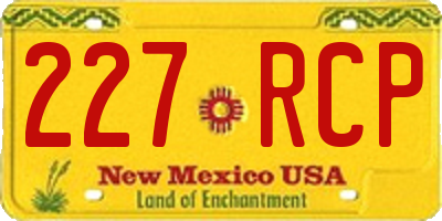 NM license plate 227RCP