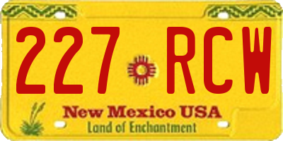 NM license plate 227RCW