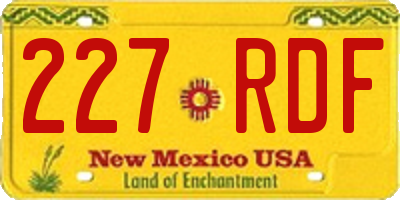 NM license plate 227RDF
