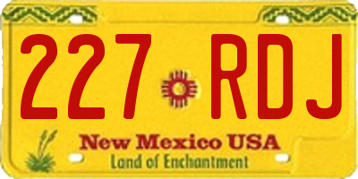 NM license plate 227RDJ