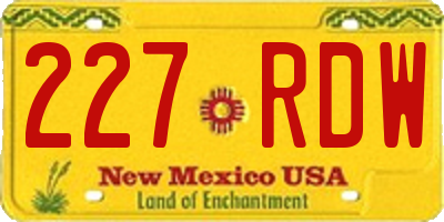 NM license plate 227RDW