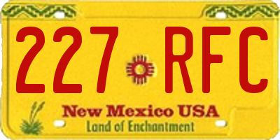 NM license plate 227RFC
