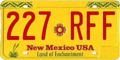 NM license plate 227RFF