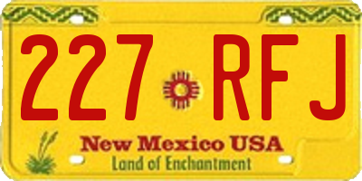 NM license plate 227RFJ