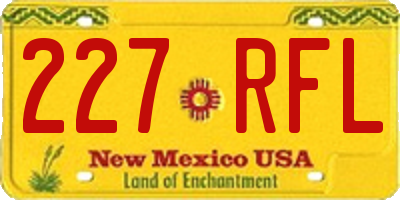 NM license plate 227RFL