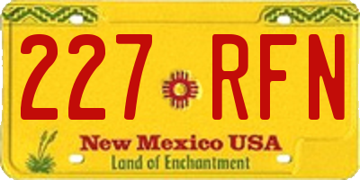 NM license plate 227RFN