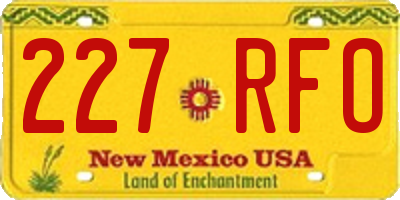 NM license plate 227RFO