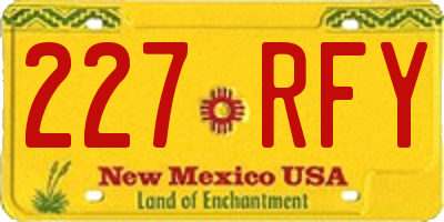 NM license plate 227RFY