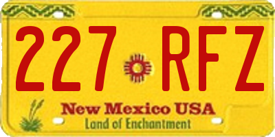 NM license plate 227RFZ