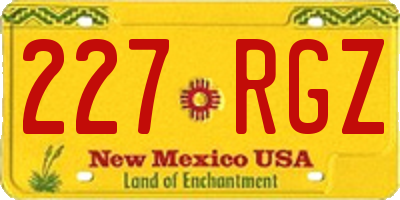 NM license plate 227RGZ