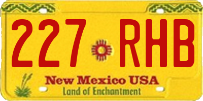 NM license plate 227RHB