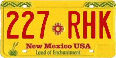 NM license plate 227RHK