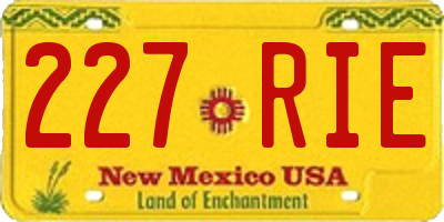 NM license plate 227RIE
