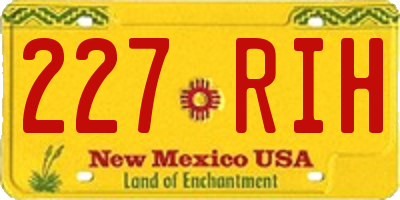 NM license plate 227RIH