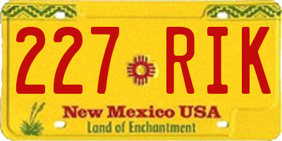 NM license plate 227RIK