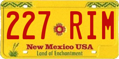 NM license plate 227RIM