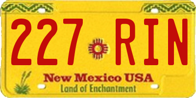 NM license plate 227RIN