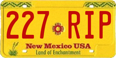 NM license plate 227RIP