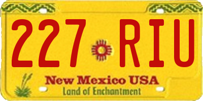 NM license plate 227RIU