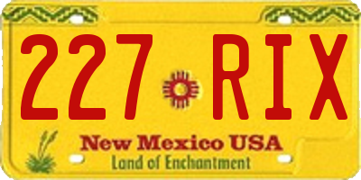 NM license plate 227RIX