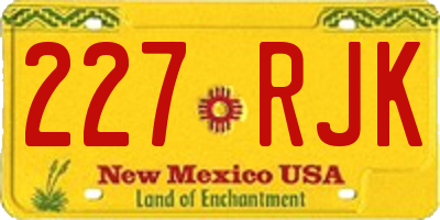 NM license plate 227RJK