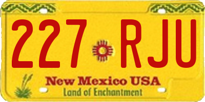 NM license plate 227RJU