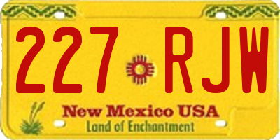 NM license plate 227RJW