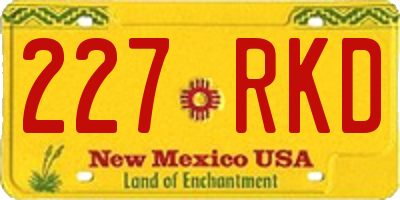 NM license plate 227RKD