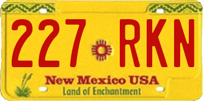 NM license plate 227RKN