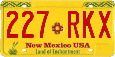 NM license plate 227RKX