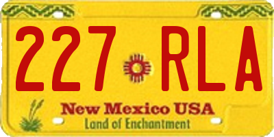 NM license plate 227RLA