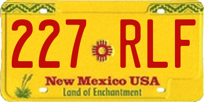 NM license plate 227RLF