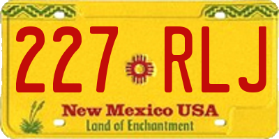 NM license plate 227RLJ