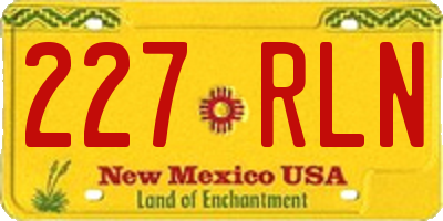 NM license plate 227RLN