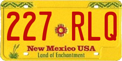 NM license plate 227RLQ
