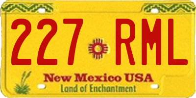 NM license plate 227RML