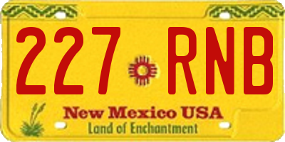 NM license plate 227RNB