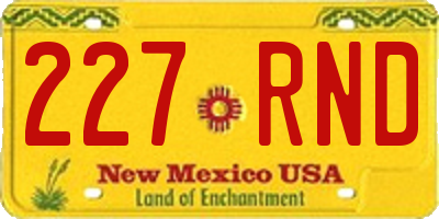 NM license plate 227RND