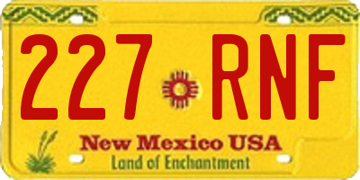 NM license plate 227RNF