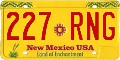 NM license plate 227RNG