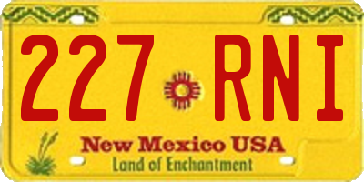NM license plate 227RNI