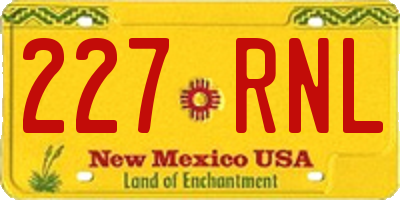NM license plate 227RNL