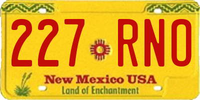 NM license plate 227RNO
