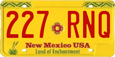 NM license plate 227RNQ