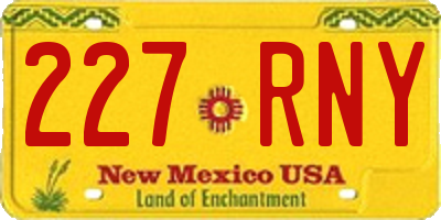 NM license plate 227RNY