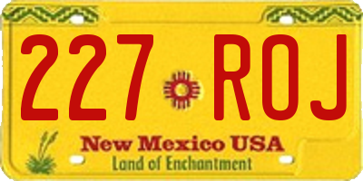 NM license plate 227ROJ