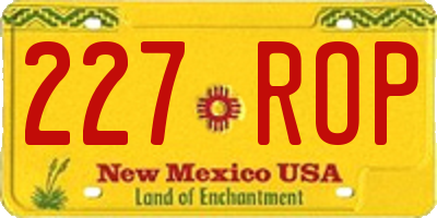NM license plate 227ROP