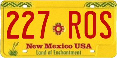 NM license plate 227ROS