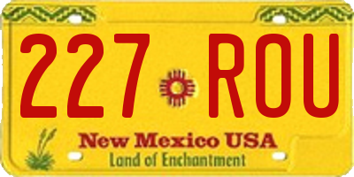 NM license plate 227ROU